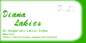 diana lakics business card
